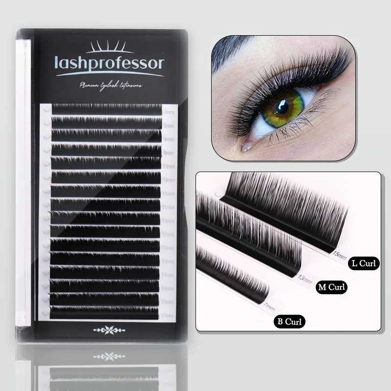 B/L/M Curl False Eyelash Extensions Faux Mink Lash Individual Eyelashes Matte Black 8-15mm Mixed Soft M/L Shape Makeup LashesT251223