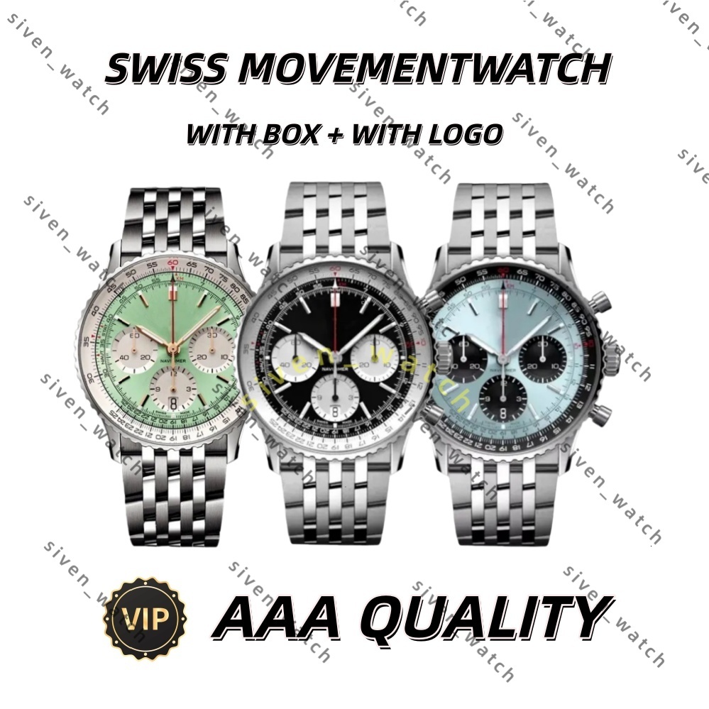 2026 AAA Breitlnglies Watch Navitime Designer Breilting Mens Timepiece Watch Man High Quality Chronograph Leather Bands Watch Movement Automatic Quartz Watch 961