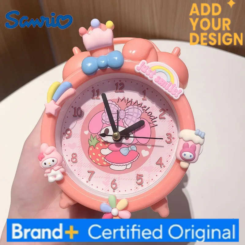 Sanrio Hello kitty new childrens alarm clock kuromi cartoon cute creative desktop clock student wake up artifact table clock H251223