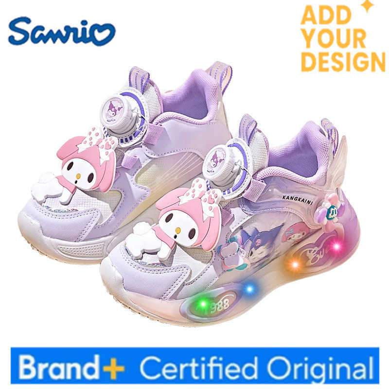 Sanrio Hot Girl My Melody Kawaii Fashion Luminous Shoes Student Spring and Autumn Seasons Cartoon Child Casual Shoes New Style H251223