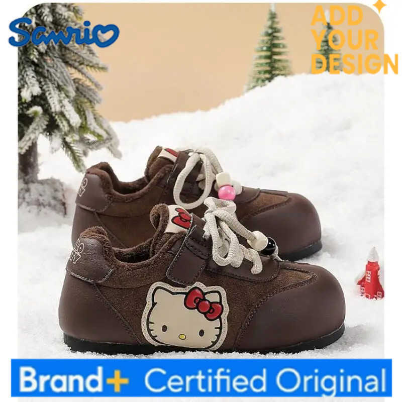 Sanrio Girl Hello Kitty Fashion Fleece-Lined Lightweight Sneakers Student Cartoon Winter Wear-Resistant Child Casual Shoes New H251223