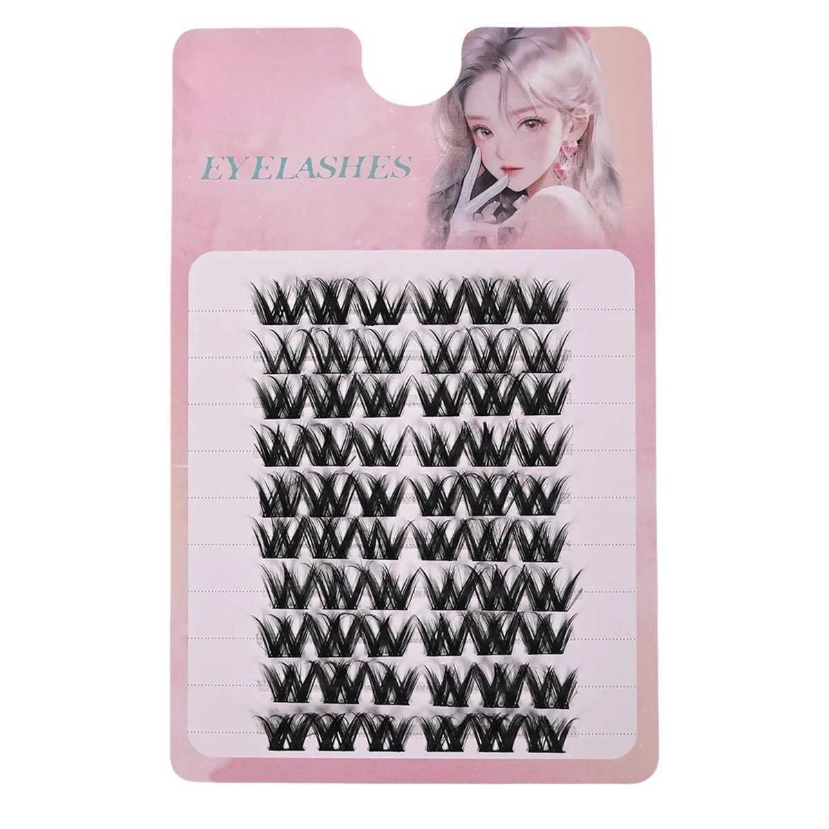 DIY Lashes Fox Eye Manga False Eyelashes Large Capacity Tapered Thick Segmented Individual Cluster Lash ExtensionsT251223