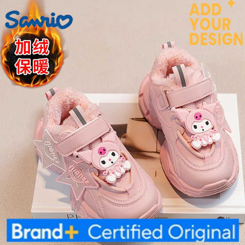 Sanrio Hot Kuromi Girl Winter Fashion Leisure Cotton Shoes Student Keep Warm Cartoon Child Fleece-Lined Clunky Sneaker New Style H251223