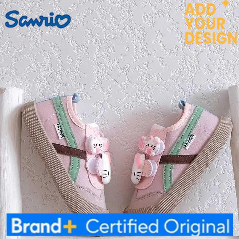 Sanrio Hot Hello Kitty Girl Sneakers Child Spring Autumn Soft Sole Canvas Kawaii Anime Cartoon Fashion New Style Casual Shoes H251223