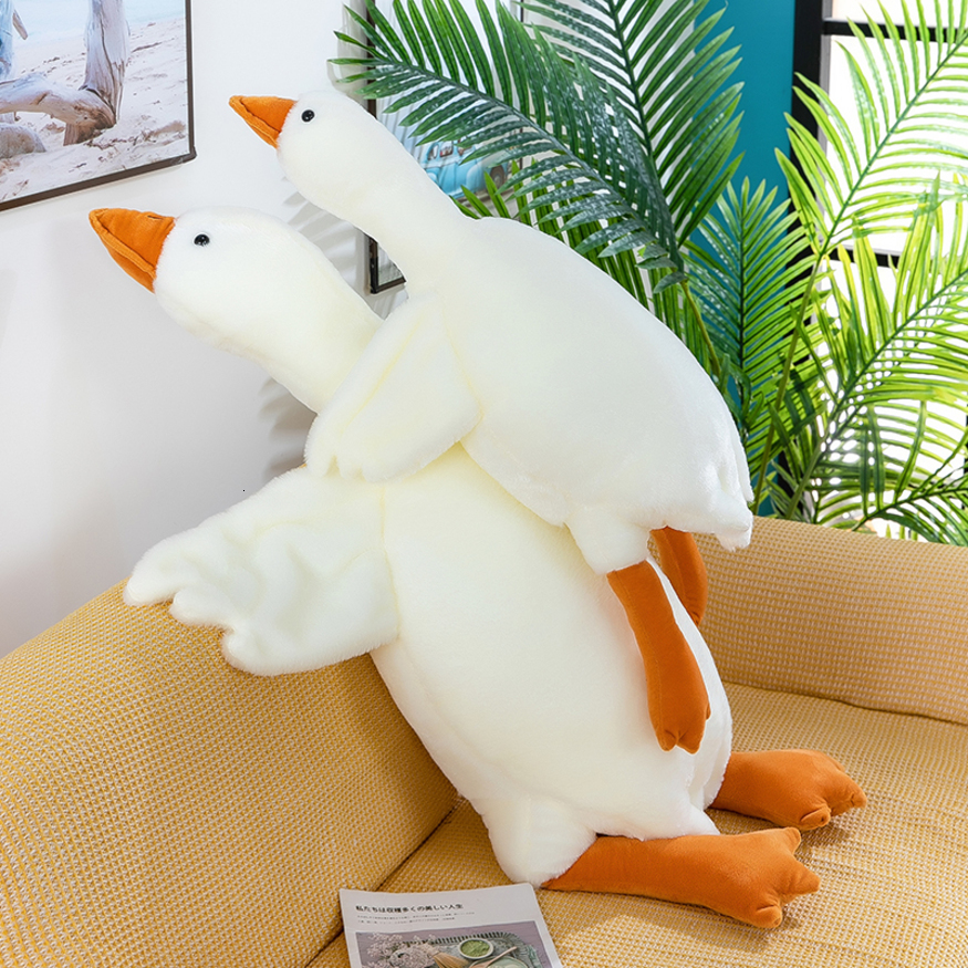 White goose throw pillow doll plush toy figurine Y260128