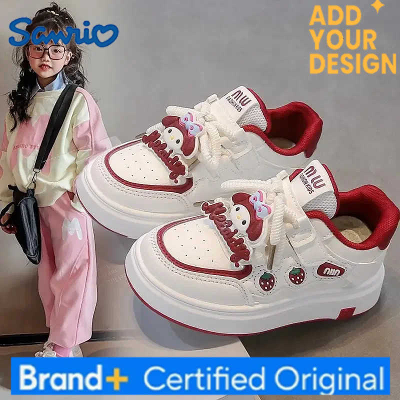 Sanrio My Melody Childrens Shoes Kawaii Cartoon New Anime Spring Autumn Casual Versatile Sports Soft Sole Princess White Shoes H2512231