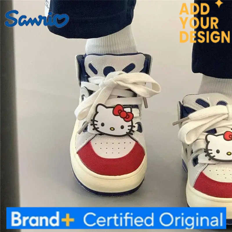 Sanrio Kawaii Hello Kitty Shoes Pink Platform Sneakers Women Vintage Vulcanize Spring Autumn Casual Tennis Female Flats Footwear New H2512231