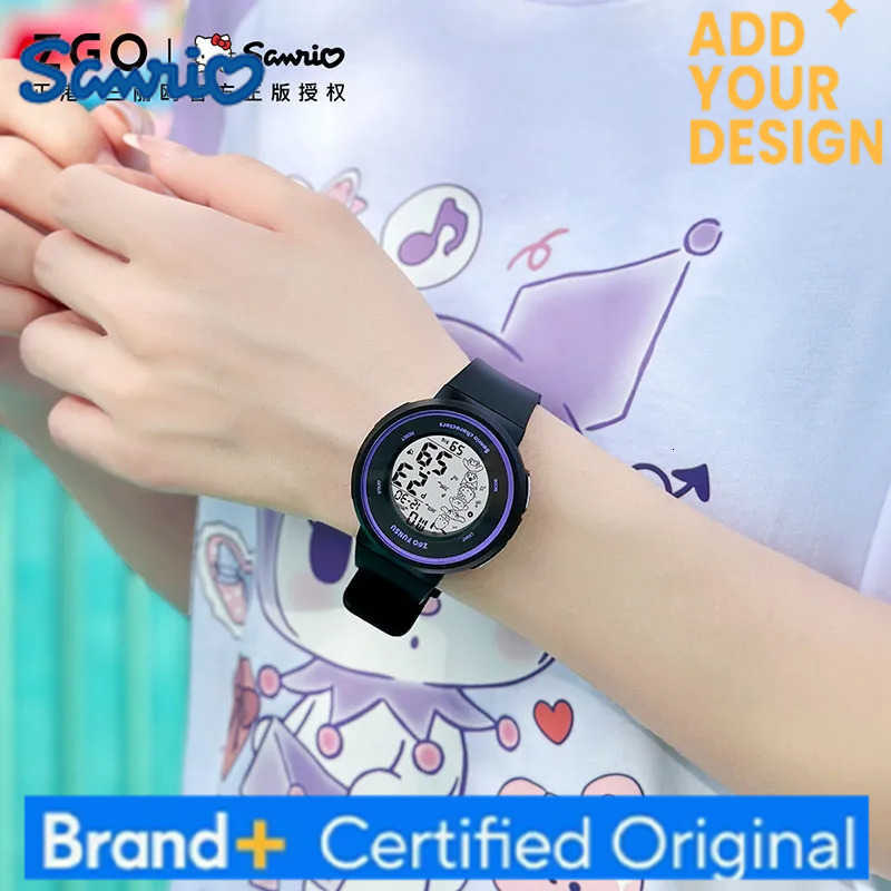 Sanrio Kuromi Kids Watch Student Black Sports Watch Luminous Electronic Digital Watch Gift 8551 H251223