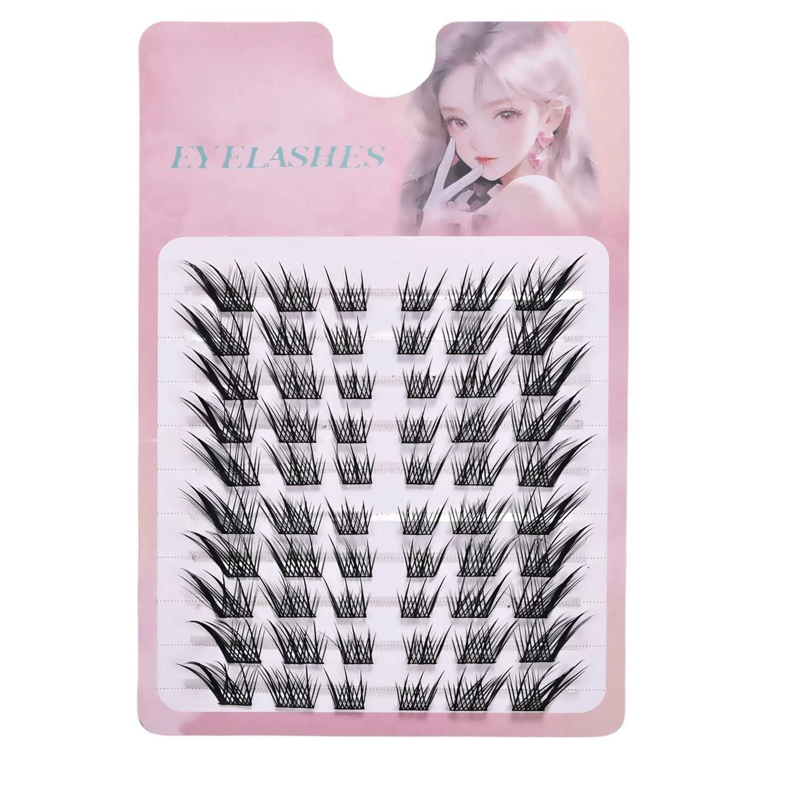DIY Lashes Fox Eye Manga False Eyelashes Large Capacity Tapered Thick Segmented Individual Cluster Lash ExtensionsT251223