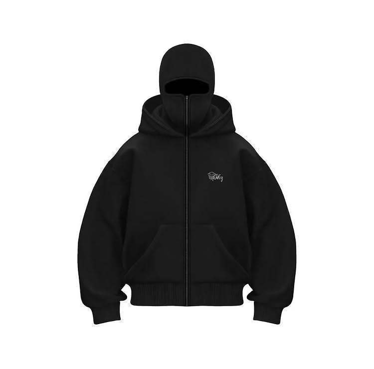 2025 American Trendy Brand Double-Hood Zip-Up Jacket Hooded Cardigan Sweatshirt Couple Style Windproof Streetwear