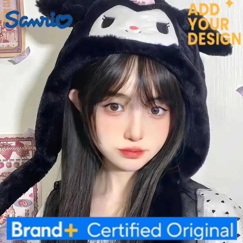 Sanrio Kawaii Cinnamoroll My Melody Kuromi Hello Kitty Hat with Moving Ears Cartoon Stitch Couple Outdoor Plush Warm Windproof Hat H251223 - view 6