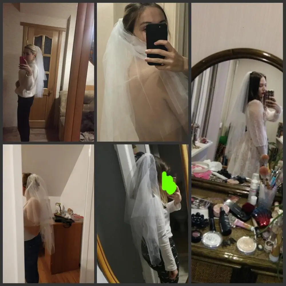 Wholesale voile Short Veil wedding accessories Welon veu de noiva Bridal Veil sluier bridal accessories brautschleier 251219