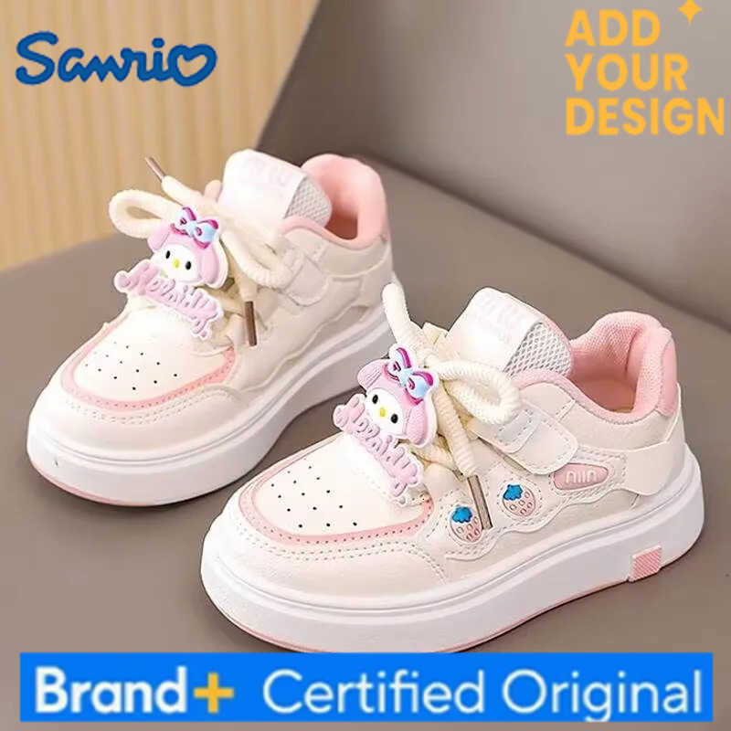 Sanrio KidsCasual Shoes Sneakers Cartoon My Melody PU Leather For Girls Anti-slip Velcro Breathable Pink Pruple Shoes Size 28-37 H251223