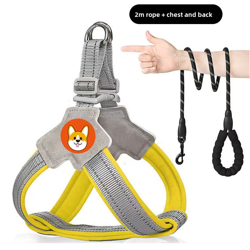 New dog leash vest pet chest strap walking dog leash small and medium corgi bear teddy leash