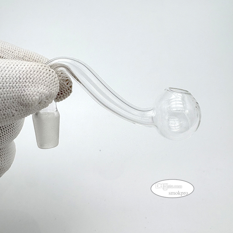 10mm Mini Curved Glass Oil Burner Attachment Glass Bubblers Pipe Accessory