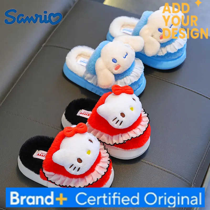 Sanrio Kuromi Cinnamoroll Pendant Kawaii Lovely Doll Warm Slipper Cute Cotton Indoor Home Wear Shoes Christmas Gifts Toys H251223