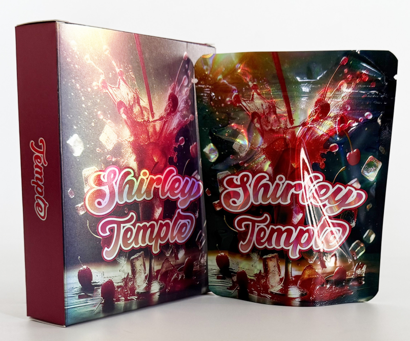 custom printed mylar bag with box combo 3.5 inch 1/8oz cali style foil pouch smell proof packaging food storage