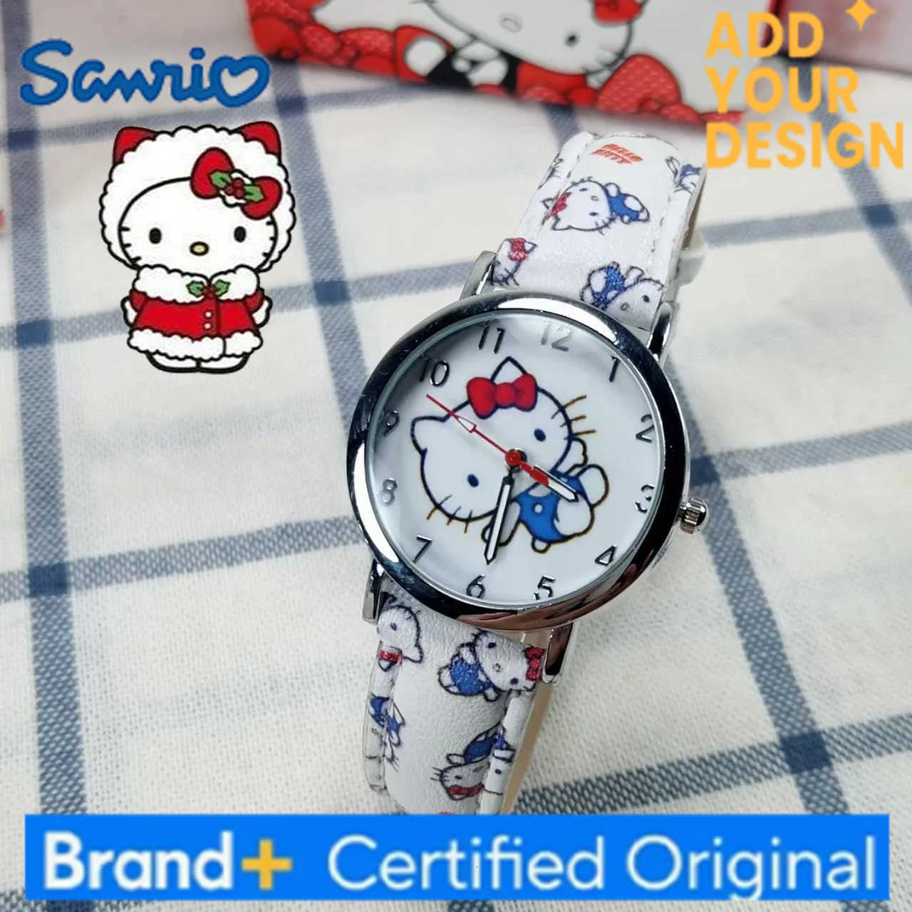 Sanrio Womens Watches hello kitty Cartoon Watch alloy watch case Quartz Wristwatches leather strap For Girls birthday gift H251223