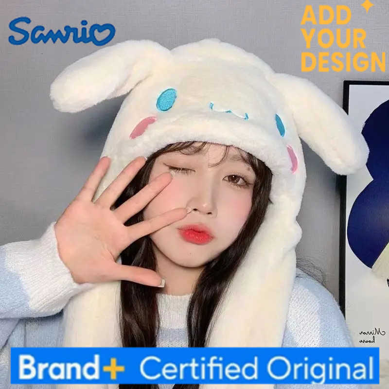 Sanrio Kawaii Cinnamoroll My Melody Kuromi Hello Kitty Hat with Moving Ears Cartoon Stitch Couple Outdoor Plush Warm Windproof Hat H251223 - view 3
