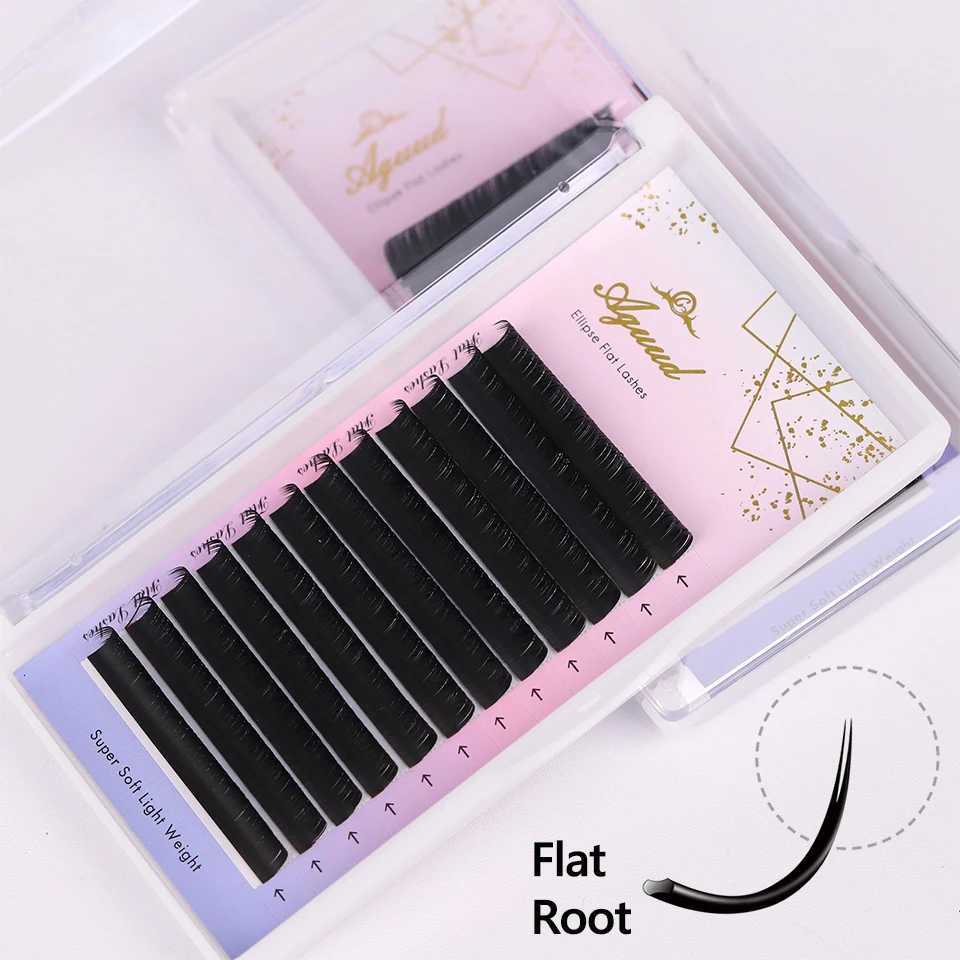 AGUUD B C CC D DD Curl 7mm Matte Flat Lashes Ellipse False Individual Mink Eyelash Split Tips 7mm Short Flat Eyelash ExtensionsT251223