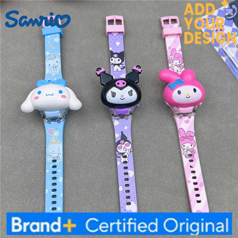Sanrio new Kuromi ChildrenS Music Luminous Watch Pupils Cartoon My Melody Flip Electronic Cinnamoroll Watch Birthday Gift H251223