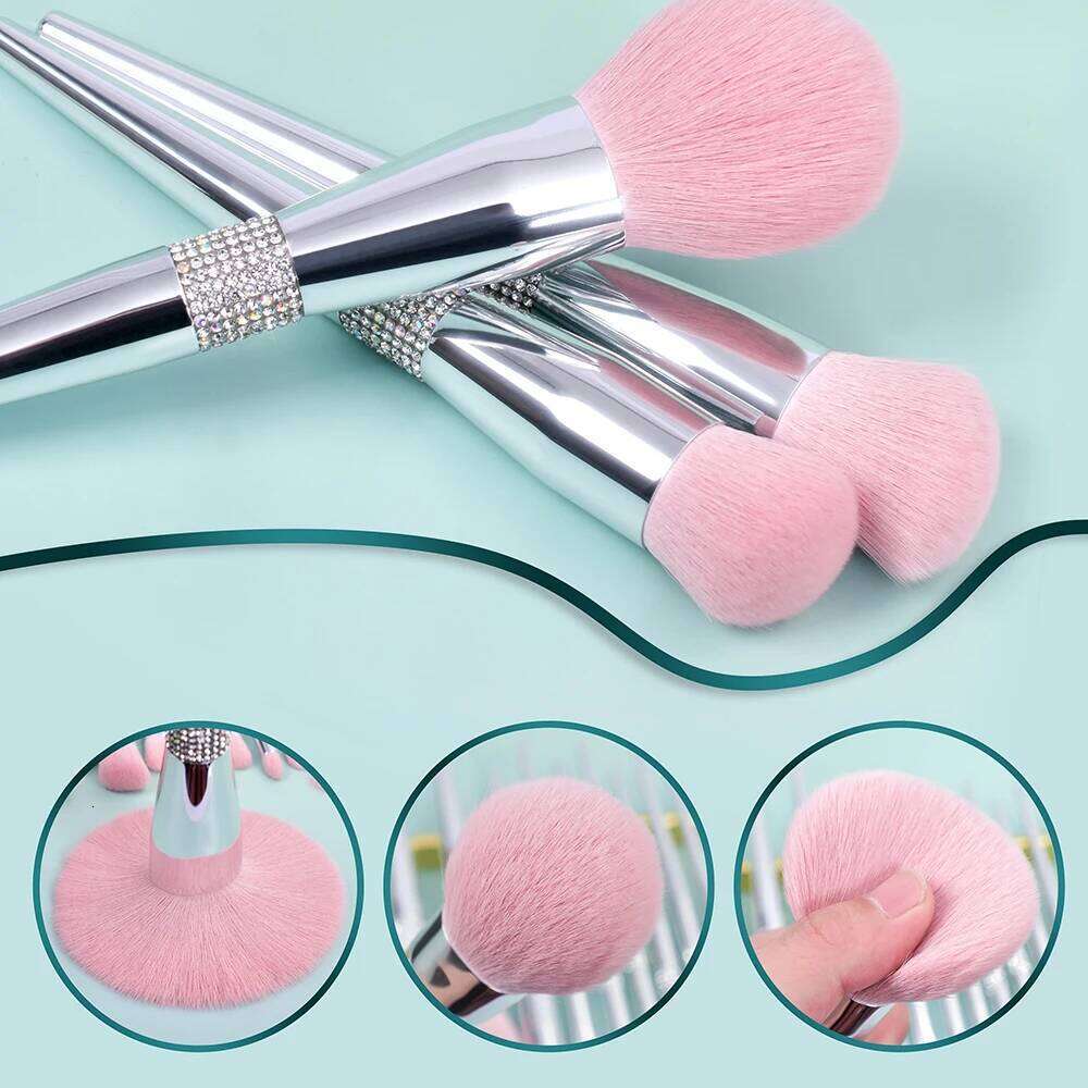 New 11 Pcs/set Diamond Makeup Set Powder Foundation Blush Contour Eyeshadow Brow Lashes Cosmetic Brushes Beauty Tools X251223