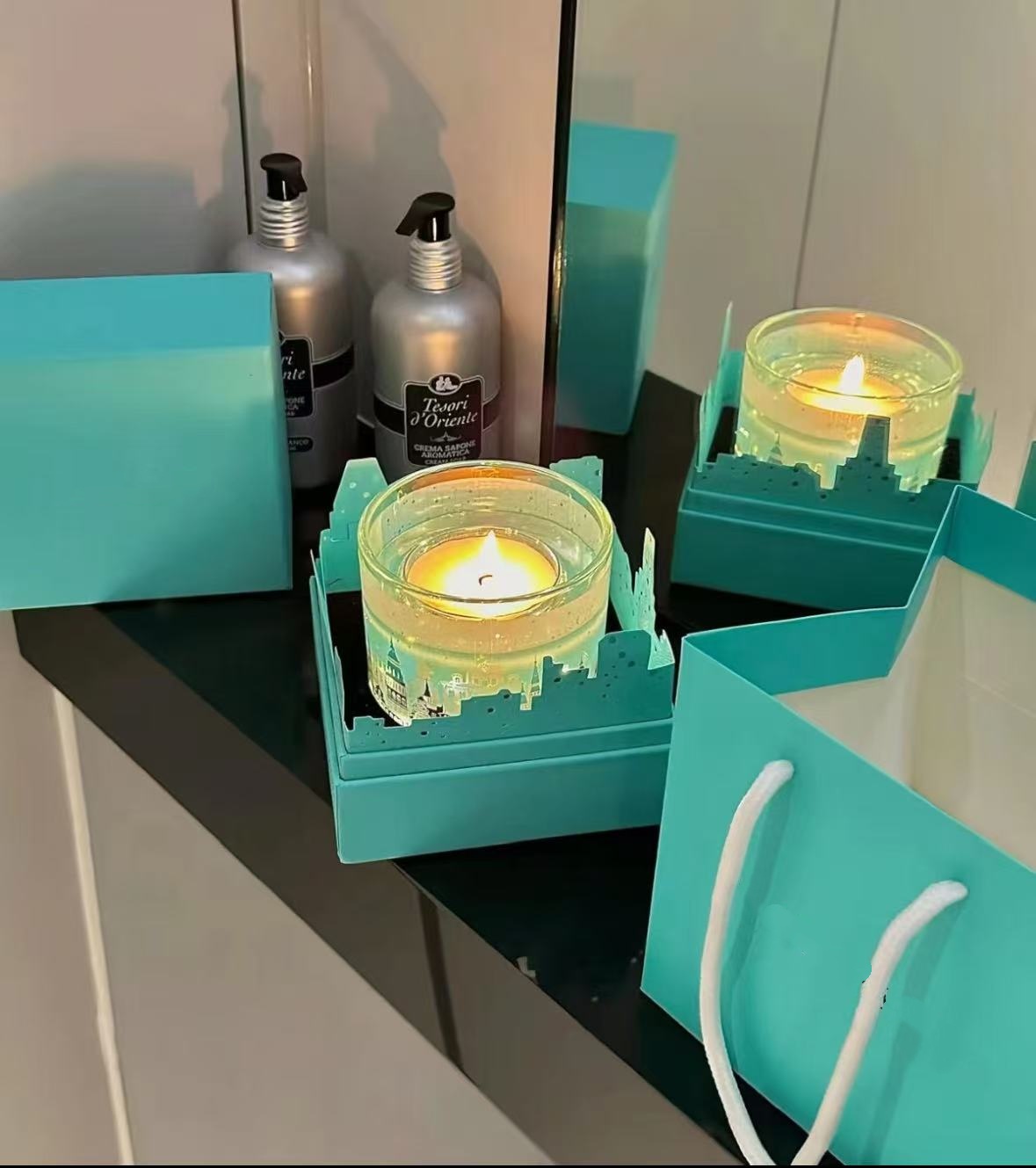 Designer Blue Aromatherapy Candle Gift Box for Bedroom, Living Room, Indoor Atmosphere Candle, Night Proposal Romantic Candle Radiant Night Limited Aromatherapy