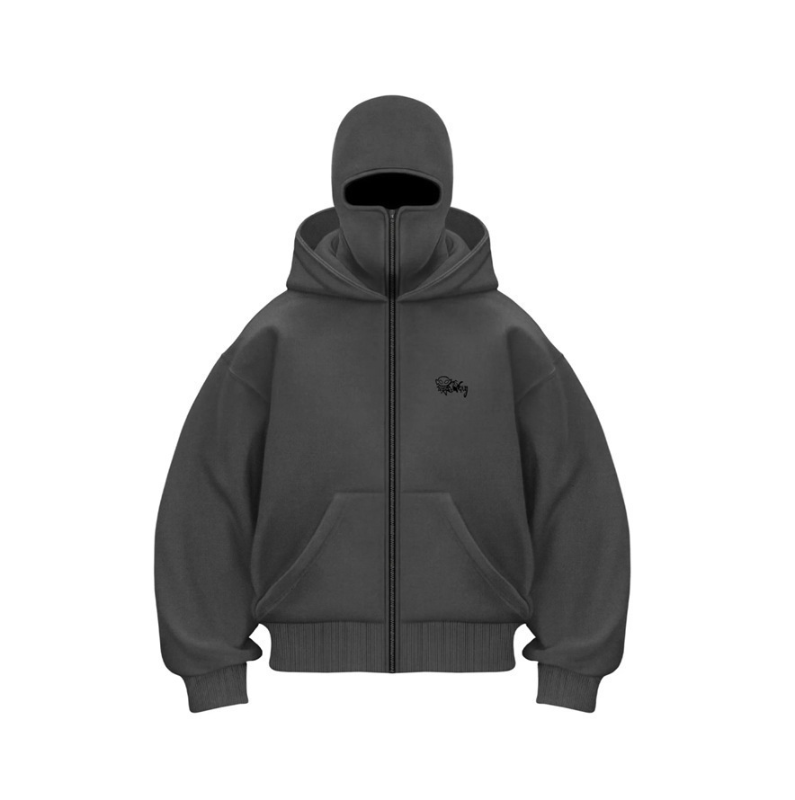 2025 American Trendy Brand Double-Hood Zip-Up Jacket Hooded Cardigan Sweatshirt Couple Style Windproof Streetwear