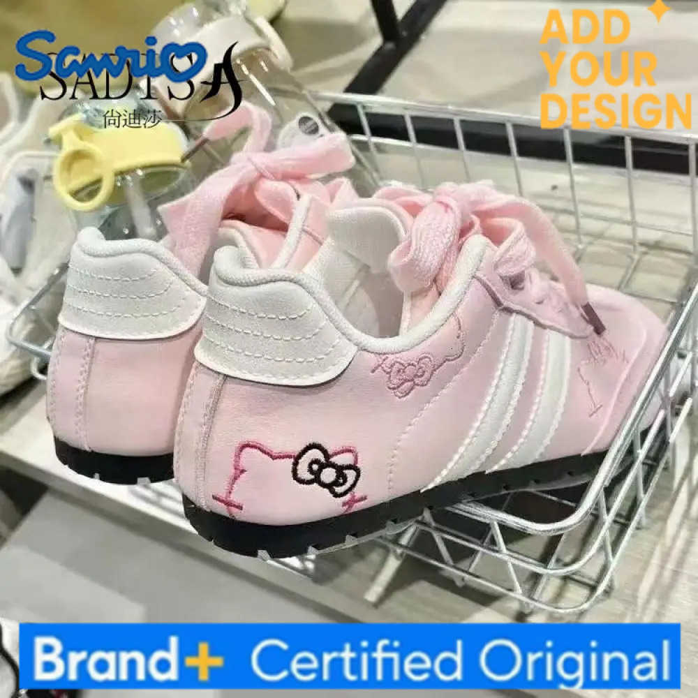 Sanrio Cute Hello Kitty Casual Shoes Girls Cartoon Embroidery Thick Bottom Shoes Anime Kt Women Kawaii Anti-Slip Sports Shoes H251223