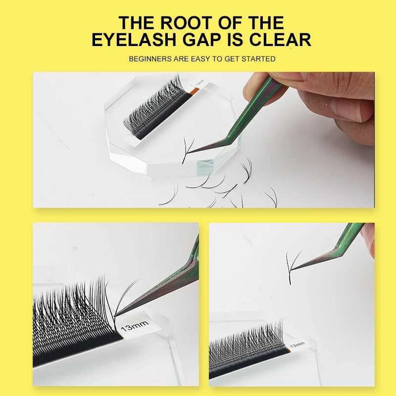 DeceMars YY Shape Black Brown Eyelashes Extensions Two Tip Lashes C/D Curl High Quality IdividualT251223