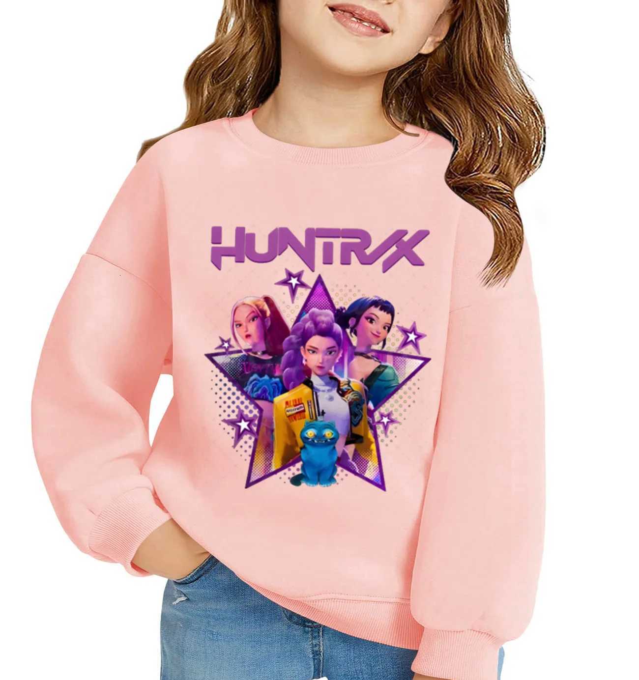 KPop Demon Hunters Huntrix Sweatshirts Kids Clothes Long Sleeve Autumn Pullover Boys Girls Hoodies Children Casual O-Neck TopsW251223