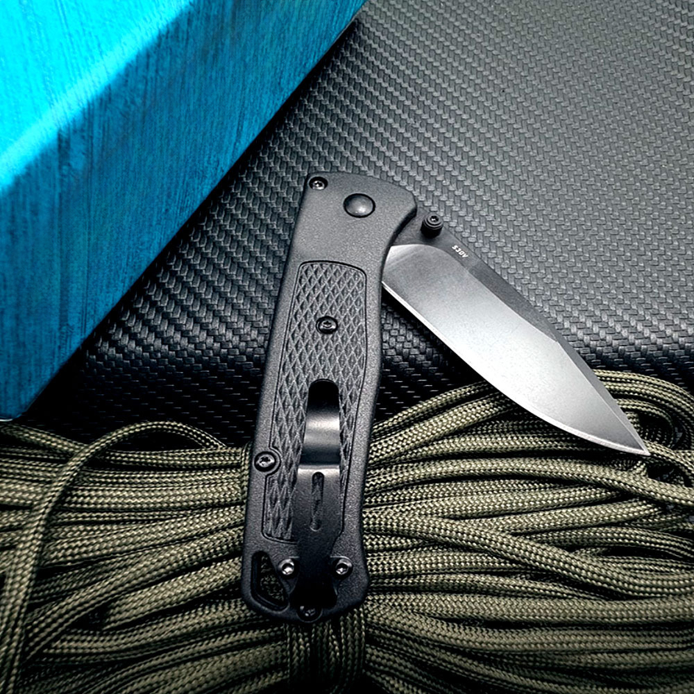 BM Bugout EDC Folding Pocket Knife Black/ White Blade Survival Tactical Knife Outdoor Facas Jackknife Hand Tools Rescue