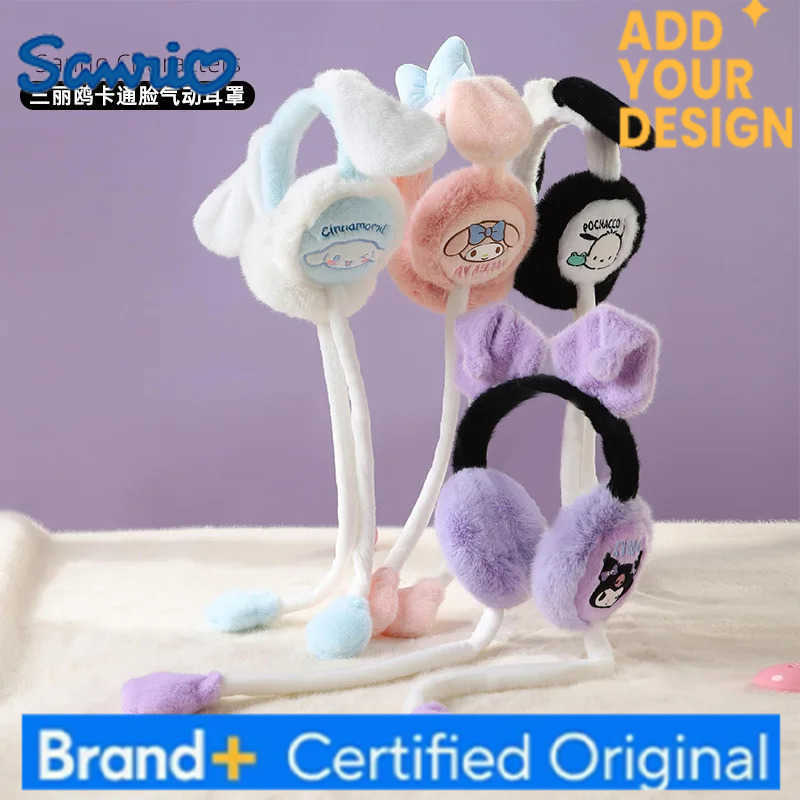 Sanrio Cute Sanrioed Kuromi My Melody Cinnamoroll Pochacco Keeps Warm and Cold Resistant In Winter with Pneumatic Earmuffs for Warmth H251223
