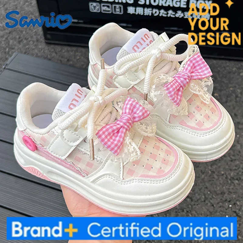 Sanrio Sweet Bowknot Lace Sneakers Fashion Autumn Kids Sneakers Platform Sole Design Childrens Versatile Casual Shoes H251223