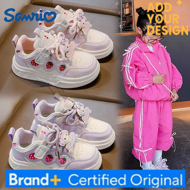 Sanrio Girls Fashion Casual Sports Shoes Cartoon Melody Print Childrens Trend Board Shoes Big Kids Anti Slip Little White Shoes H251223