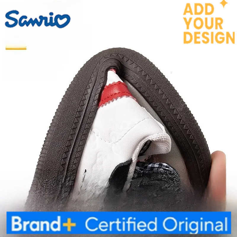 Sanrio KidsCasual Shoes Cartoon Hello Kitty Bow PU Leather Spring Shoes For Girls Anti-slip Velcro White Shoes Size 23-37 H2512231