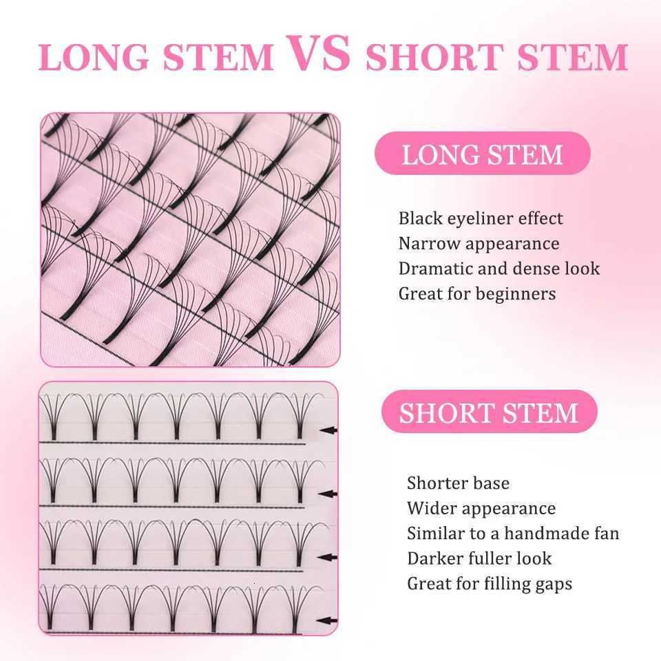 AGUUD Soft Natural Premade Volume Fans Short Stem 3d/4d/5d/6d Russian Volume Professional Eyelash Extension Faux Mink Lash CilioT251223