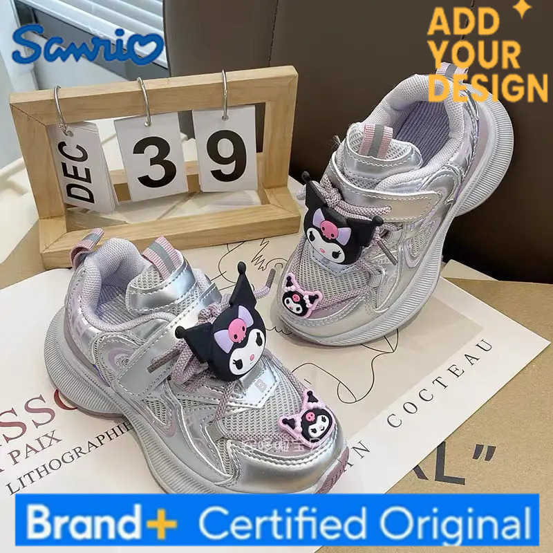 Sanrio Kuromi Sneakers Girl Autumn Winter Mesh Surface Ventilate Child Anti-Slippery Kawaii Anime Cartoon Fashion Casual Shoes H251223