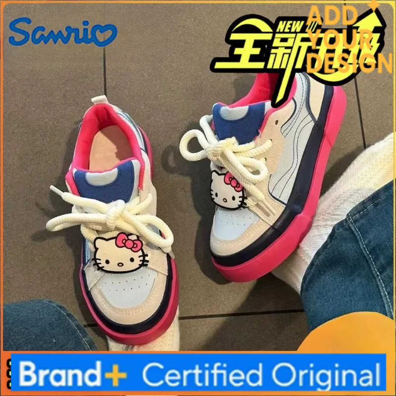 Sanrio Disney Hello Kitty cute cartoon white shoes womens niche canvas shoes new comfortable and fashionable sneakers holiday gift H251223