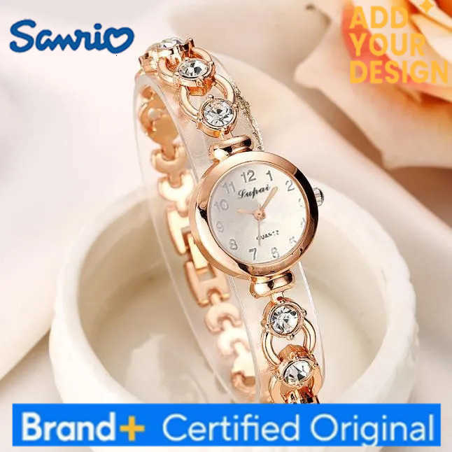 Sanrio Ladies Luxury Business Watch Fashion Classic shiny Bracelet Reloj With Round Case Shape Women Elegant Quartz Diamond Wristwatch H251223