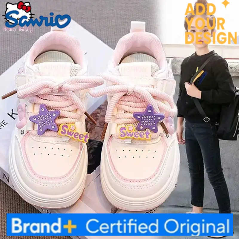 Sanrio Hello Kitty Childrens White Shoes Cartoon New Anime Spring Autumn Kawaii Girls Soft Sole Princess Shoe Casual Sport Shoe H251223