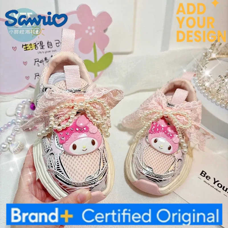 Sanrio Spring Summer Kawaii My Melody Anime Casual Children Shoes 2025 Cute Cartoon Pearl Bow Sneakers Lovely Gifts for Kids H251223