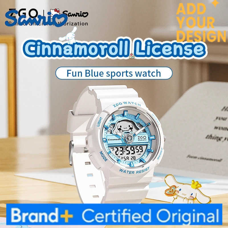 Sanrio X Cinnamoroll Electronic Watch for Schoolgirl Middle and High School Students Girls Waterproof Wristwatch Gift 863 H251223