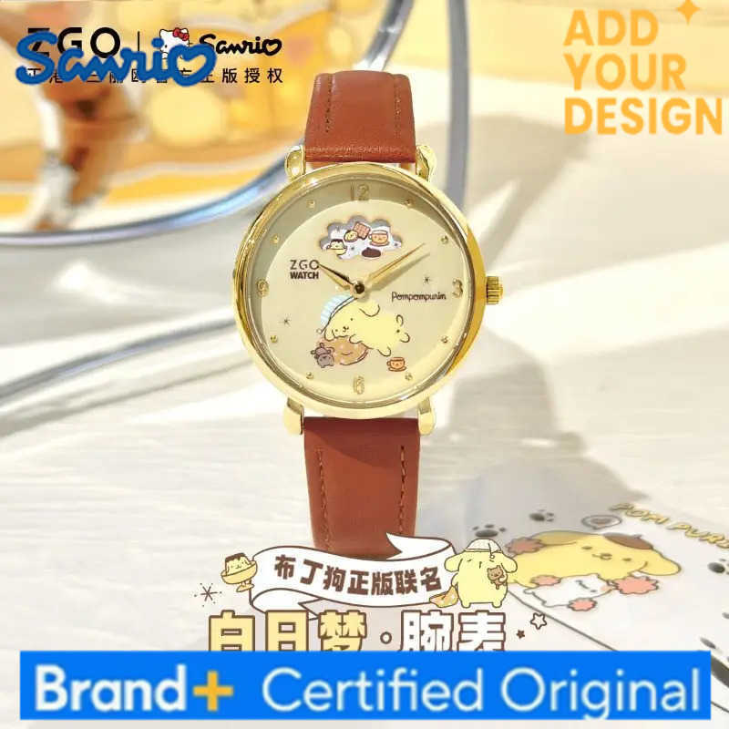 Sanrio Cartoon Anime Series Pudding Dog Peripheral Watch Simple Waterproof Pointer Fashion Quartz Movement Watch H251223