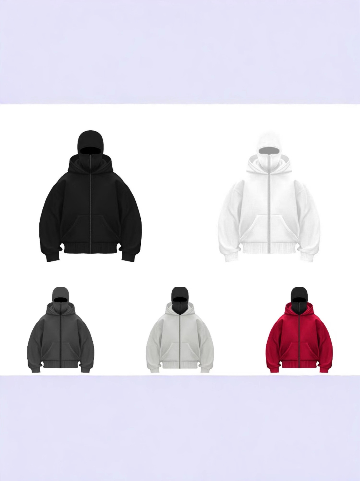 2025 American Trendy Brand Double-Hood Zip-Up Jacket Hooded Cardigan Sweatshirt Couple Style Windproof Streetwear
