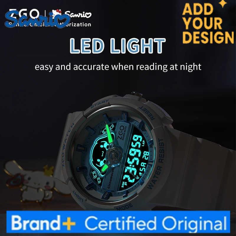 Sanrio X Cinnamoroll Electronic Watch for Schoolgirl Middle and High School Students Girls Waterproof Wristwatch Gift 863 H251223