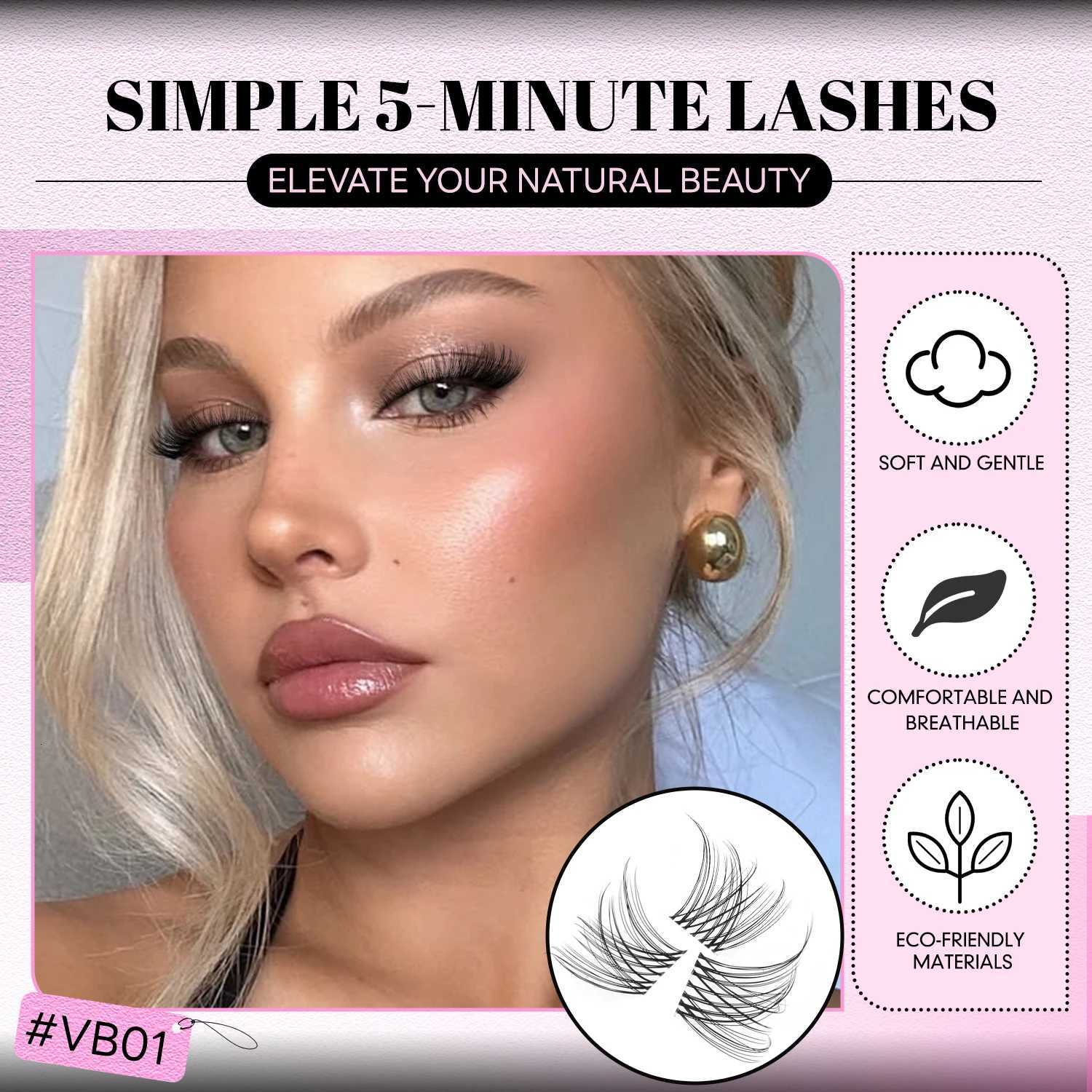 Veltrinay Lash Clusters Invisible Band Eyelash Clusters Upper Bottom Eyelashes Eye Lashes Natural Look DIY Eyelahes MakeupT251223