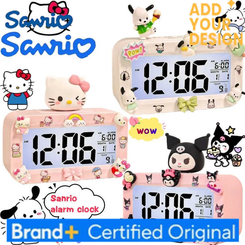 Sanrio New Hello Kitty My melody Kuromi Cinnamoroll Alarm Clock Creative High-value Cute Boys and Girls Smart Electronic Watch H251223