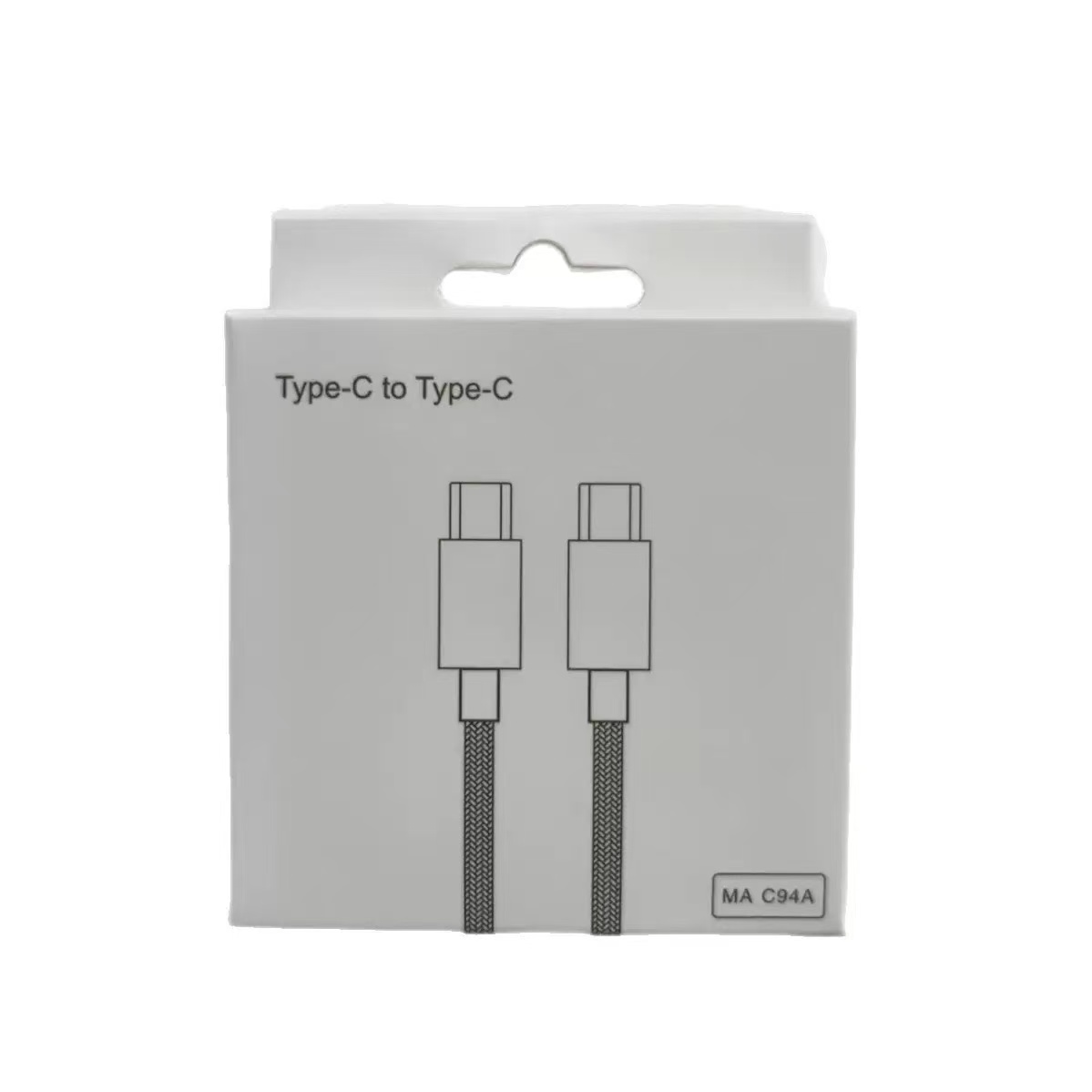 Durable USB Braided Cable Type C Charging Cord with Box Package for 1 meter