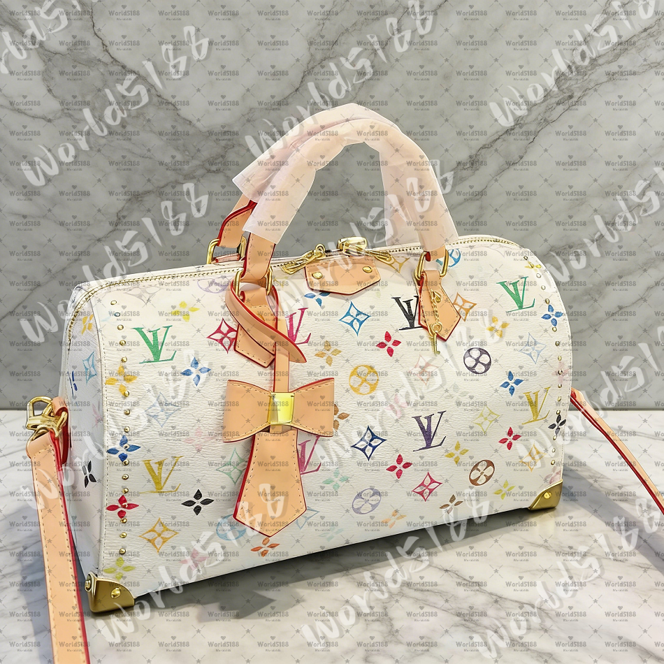 Luxury Handbag Colorful flower Takashi Murakami Designer Bag 10A Womens Mens Shoulder Carryalls Shell Tote Bag Lady Crossbody Pillow Pochette Bucket Shop Bag Purse